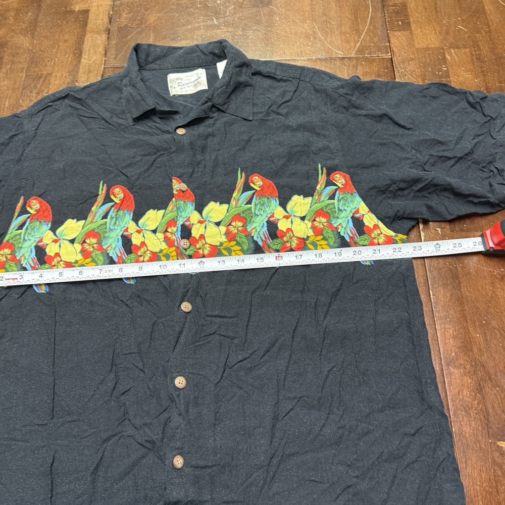 VTG Men's Hawaiian Button Up Shirt Parrot AOP Double‎ Sided Light Weight Large L - Picture 6 of 7